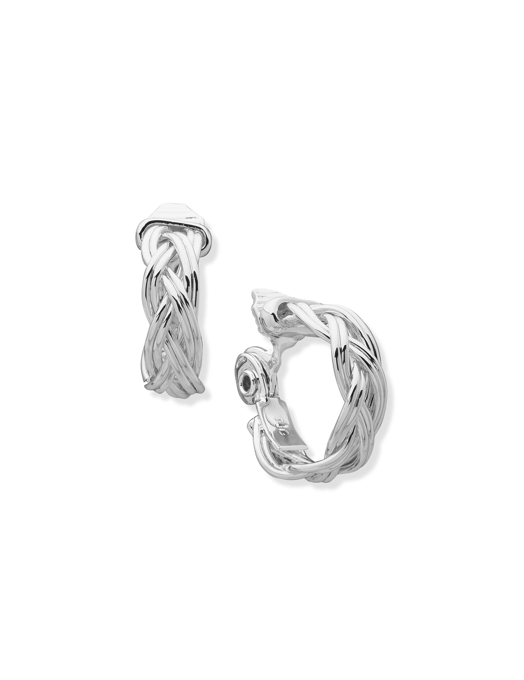 Braided Silver Hoop Earrings – Dandelion Jewelry